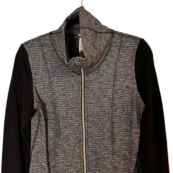 Lululemon Daily Yoga Jacket- Coco Pique Black Athletic Full Zip Jacket- Size 8 - Picture 13 of 15